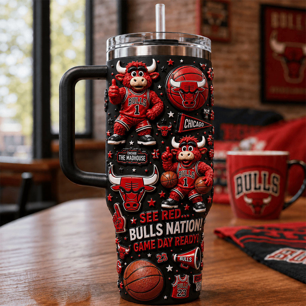 Chicago Bulls Merch See Red Bulls Nation Tumbler Present For Basketball Lovers