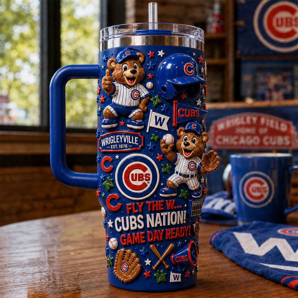 Chicago Cubs Fly The W Tumbler Cubs Merch Cool Gift For Baseball Lovers