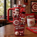 Cincinnati Reds Merch Let's Go Red Cincinnati Baseball Tumbler Gift Idea For Husband