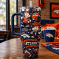 Denver Broncos Country Let's Ride Tumbler Denver Broncos Merch Gift Idea For Football Fans