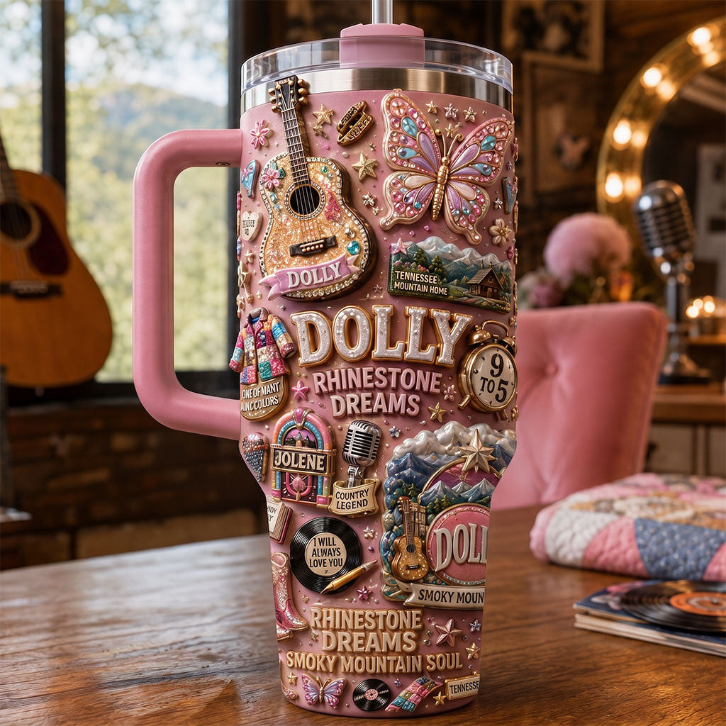 Dolly Parton Rhinestone Dreams Tumbler Smoky Mountain Soul Travel Cup Dolly Parton Merch 2026