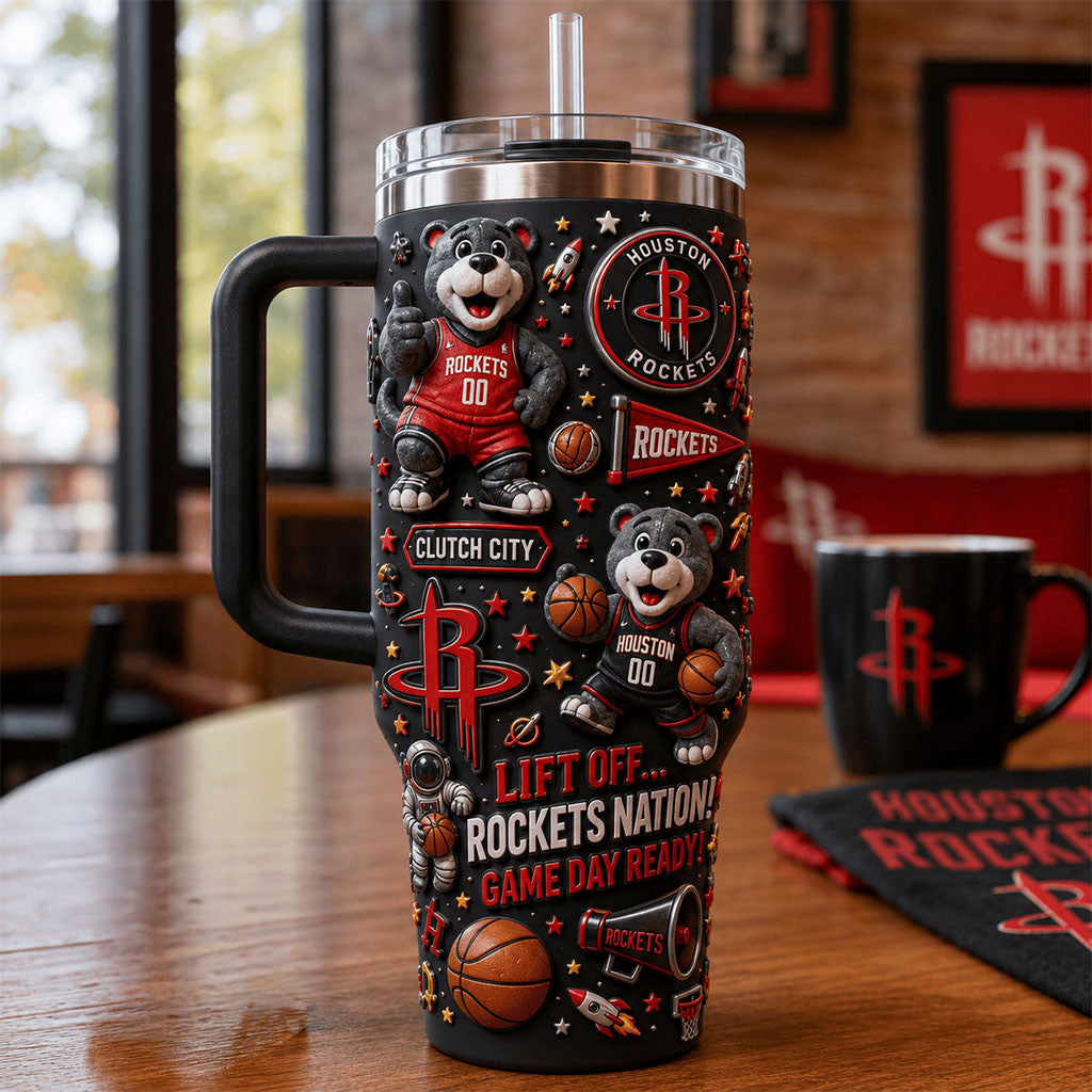 Houston Rockets Merch Lift Off Rockets Nation Game Day ready Tumbler Basketball Fan Gifts