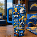 Los Angeles Chargers Merch Bolt Up Chargers Nation Game Day Ready Tumbler Football Lover Gifts