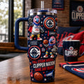 Los Angeles Clippers Merch Full Steam Ahead Clipper Nation Tumbler Gift For Basketball Fans