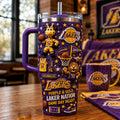Los Angeles Lakers Merch Purple And Gold Laker Nation Tumbler Present For Basketball Fans