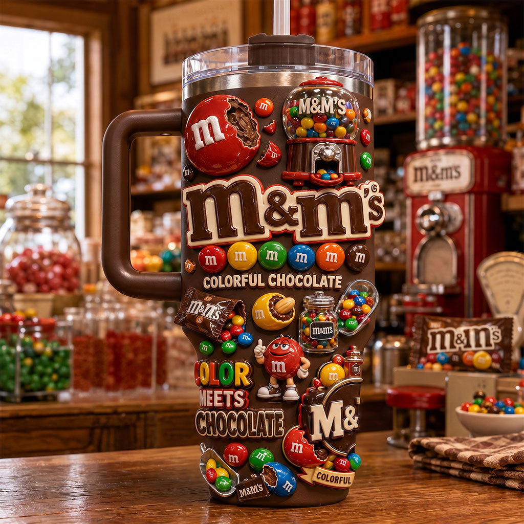 M&M's Colorful Chocolate Tumbler Cute Candy Travel Mug Birthday Ideas For Daughters