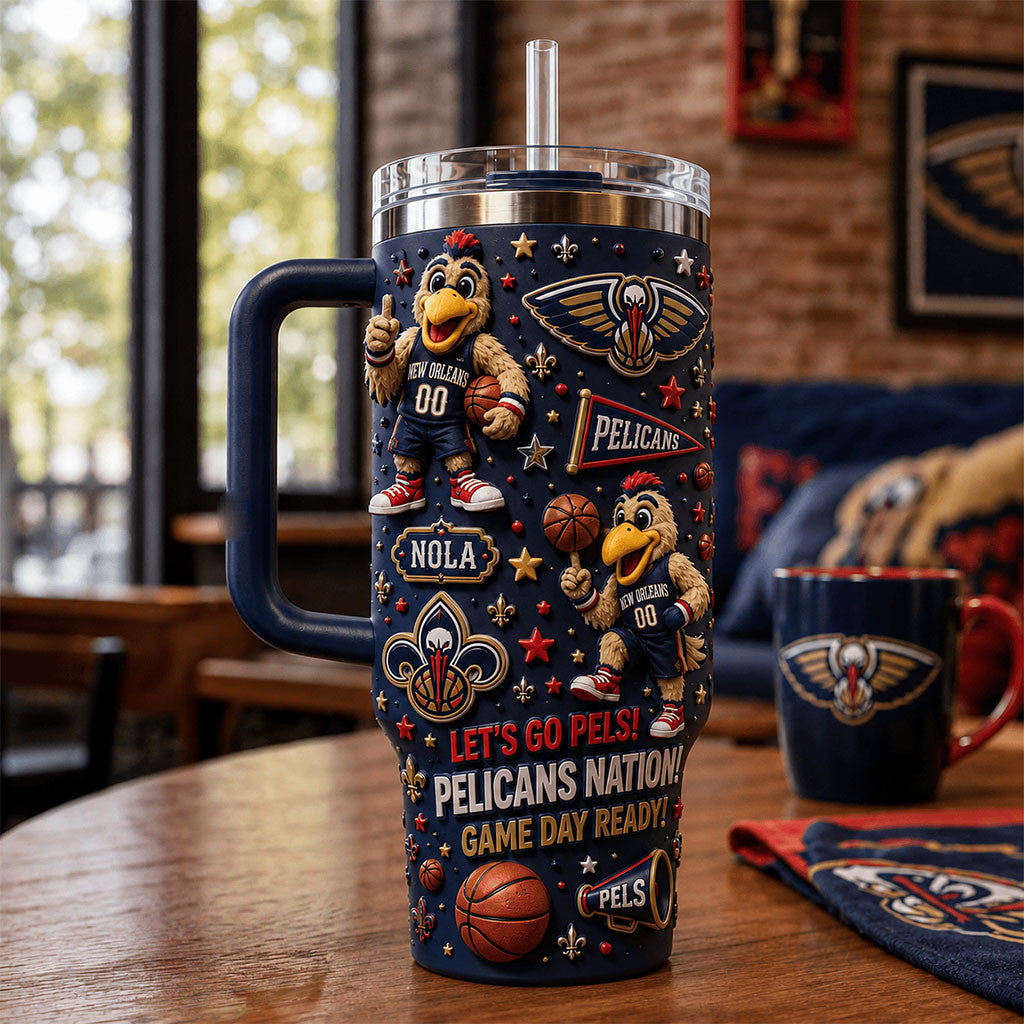 New Orleans Pelicans Merch Let's Go Pels Tumbler Pelicans Nation Game Day Ready Travel Cup