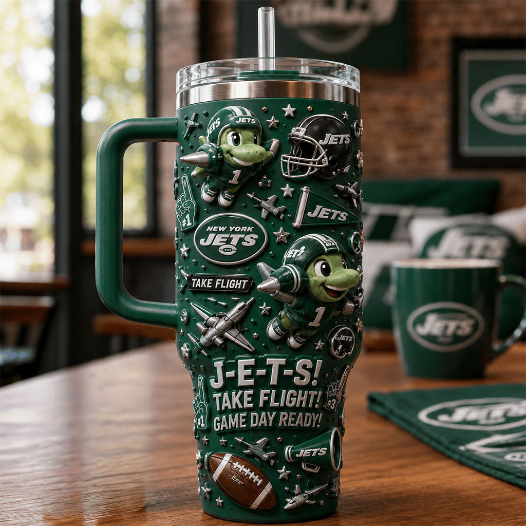 New York Jets Merch Jets Take Flight Game Day Ready Tumbler Football Themed Gifts