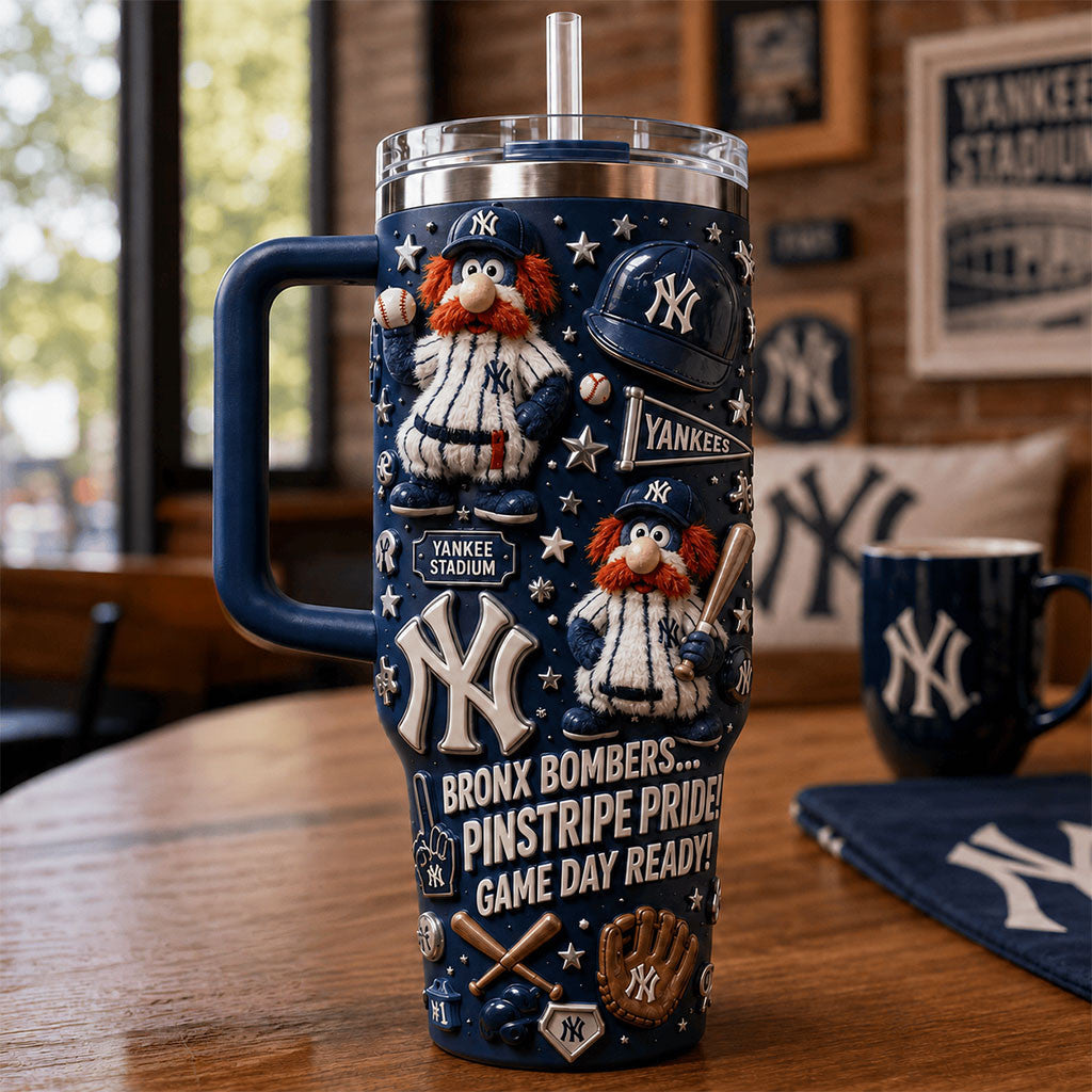 New York Yankees Merch Bronx Bombers Pinstripe Pride Tumbler Gift For Baseball Lovers