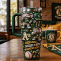 Oakland Athletics Merch Green And Gold Game Day Ready Tumbler Gift Ideas For Baseball Fans