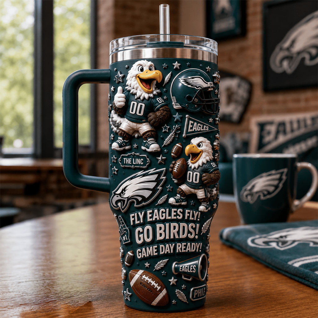 Philadelphia Eagles Merch Fly Eagles Fly Go Birds Tumbler Gift Ideas For Football Fans