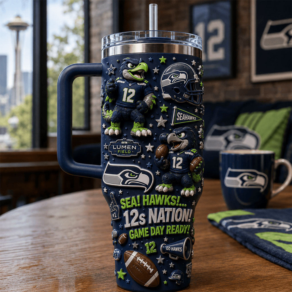 Seattle Seahawks 12s Nation Game Day Ready Tumbler Seattle Seahawks Merch Football Fan Gifts