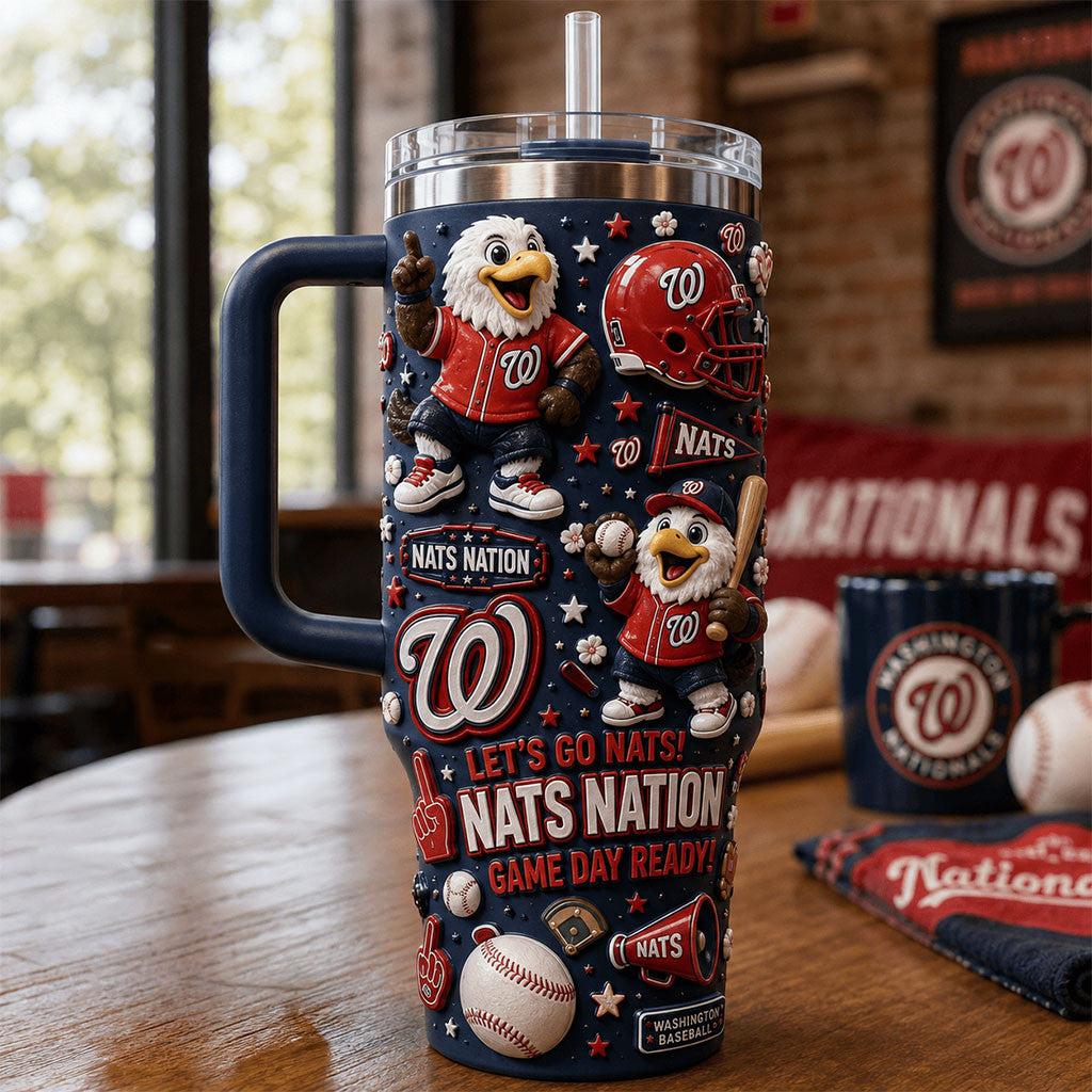 Washington Nationals Merch Let's Go Nats Nation Game Day Ready Tumbler Baseball Lover Gifts