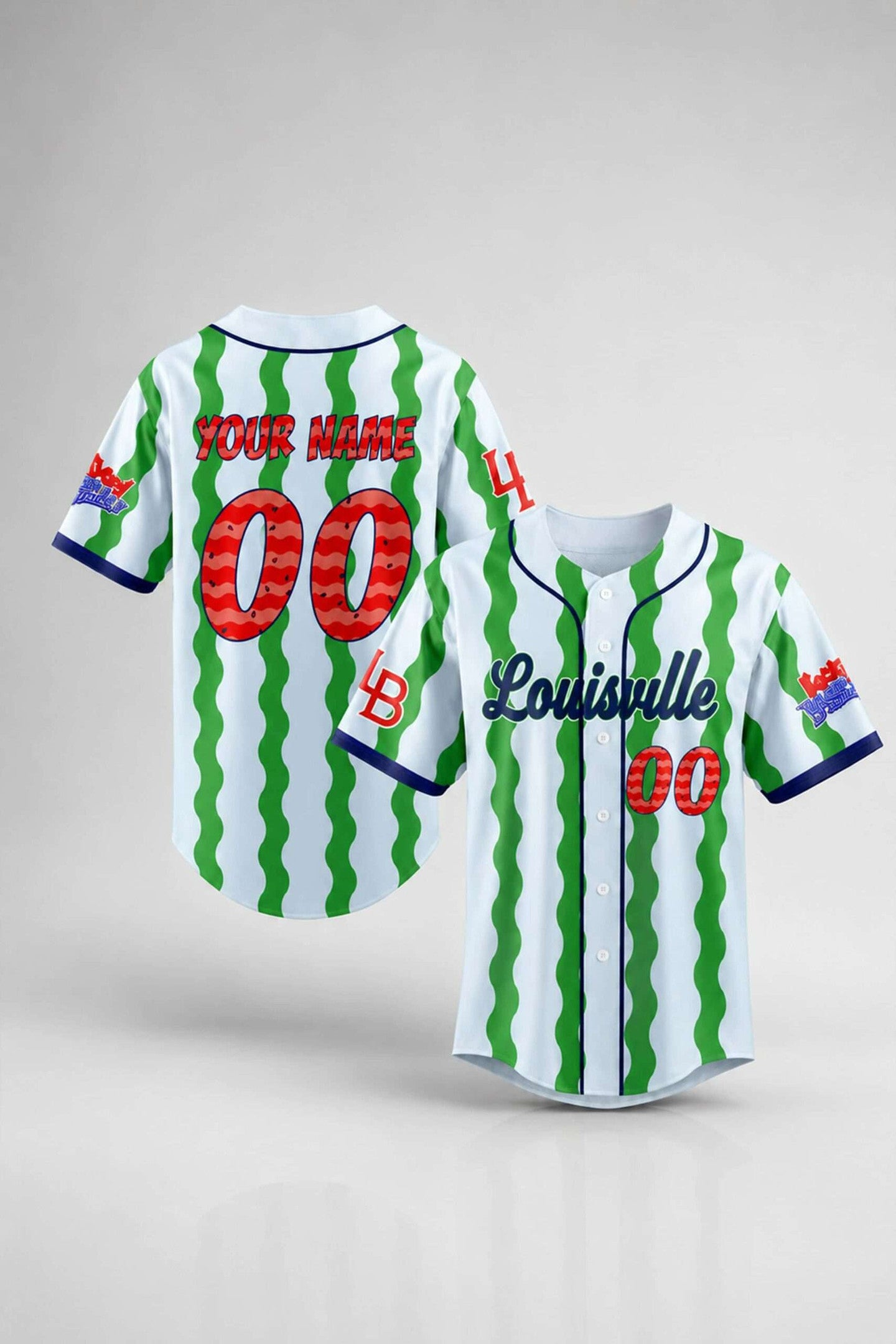 Custom Louisville Bats Backyard Baseball Melonhead Jersey Louisville Bats Merch Fan Gear
