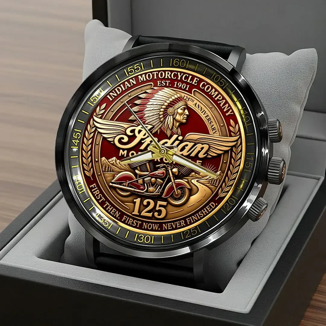 Indian Motorcycle 125th Anniversary Watch Classic Biker Racing Indian Motorcycle Merch Dad Gifts