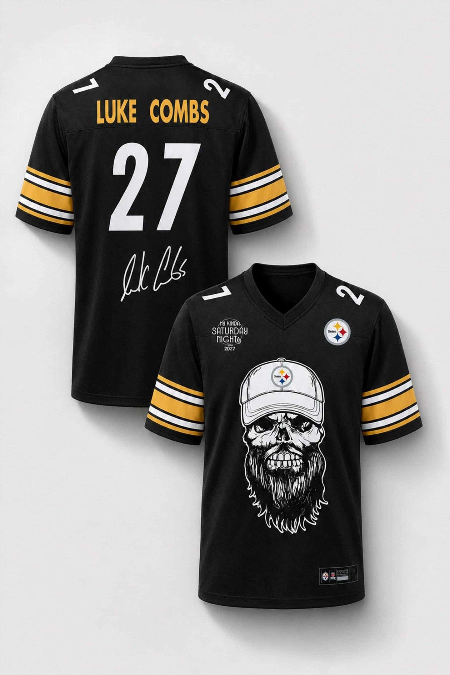 Pittsburgh Steelers x Luke Combs My Kinda Saturday Night Tour 2027 Jersey Steelers Merch