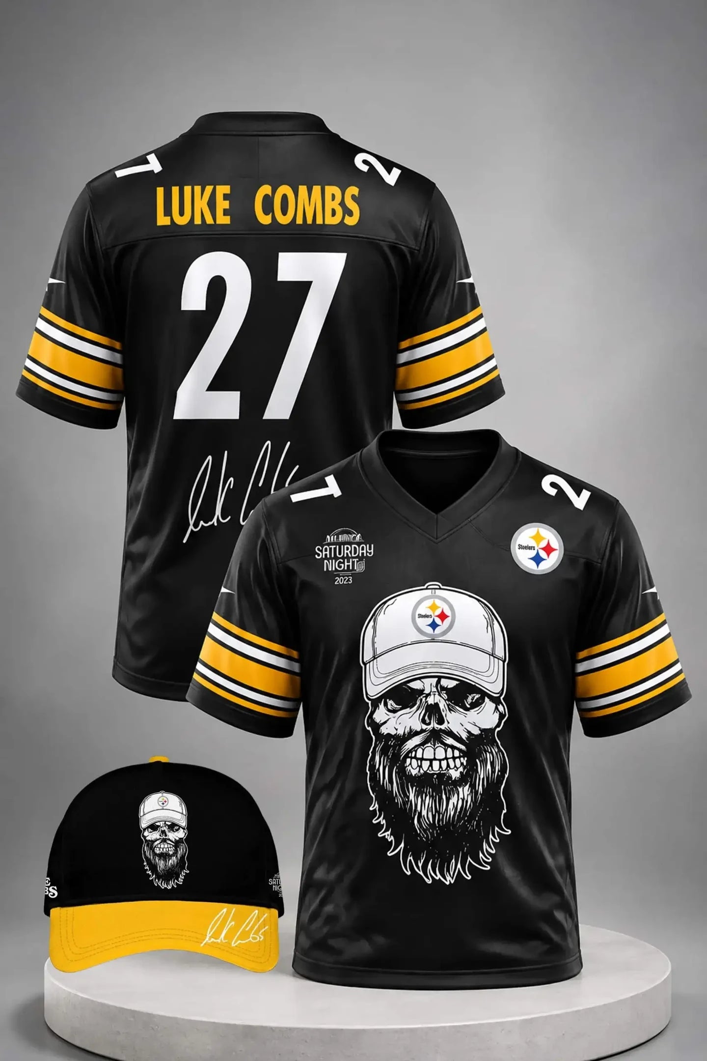 Pittsburgh Steelers x Luke Combs My Kinda Saturday Night Tour 2027 Jersey Steelers Merch