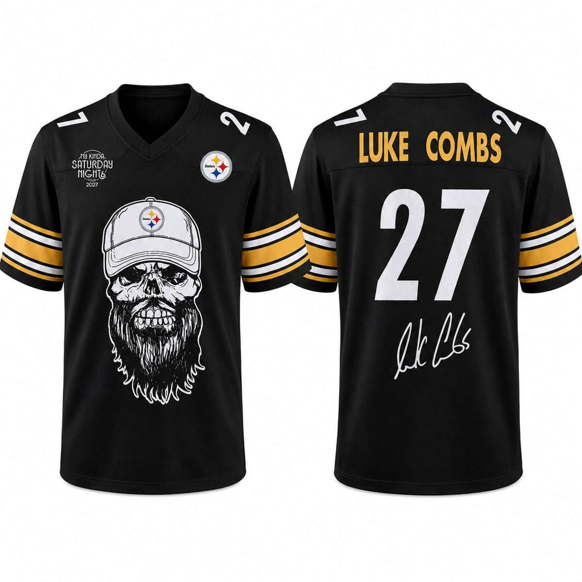 Steelers x Luke Combs My Kinda Saturday Night Tour 2027 Jersey Pittsburgh Steelers Merch