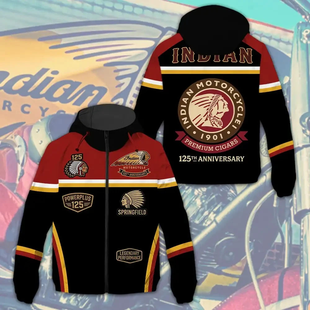 Indian Motorcycle 1901 Racing Windbreaker Jacket Retro Biker Motorcycle Apparel Him Gifts