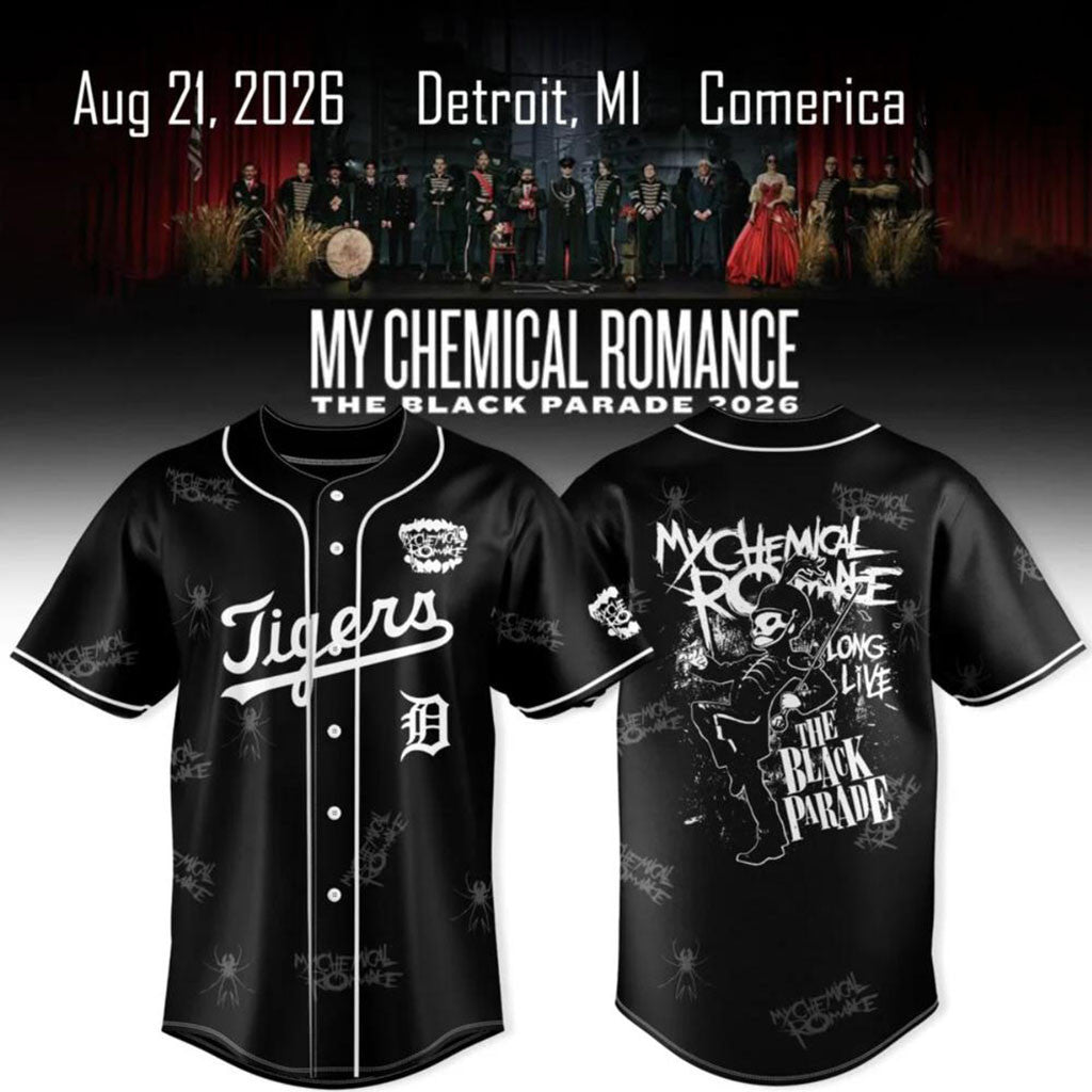 Detroit Tigers X My Chemical Romance Merch The Black Parade Tour Jersey Gift For Fans