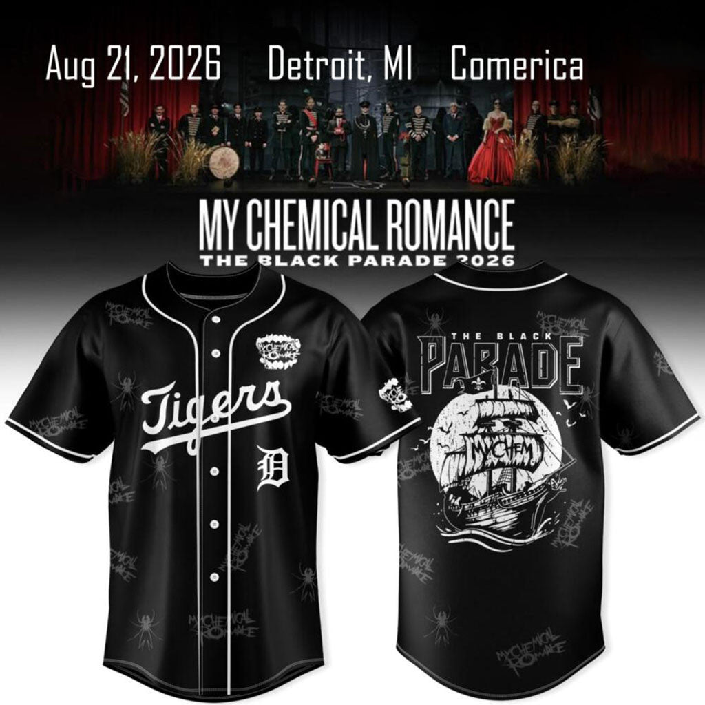 Detroit Tigers X My Chemical Romance The Black Parade Tour Jersey MCR Merch Gift For Music Fans