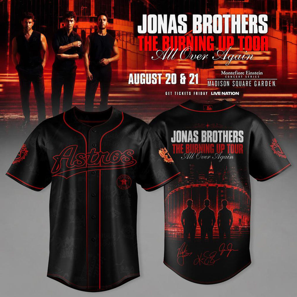Houston Astros X Jonas Brothers The Burning Up Tour 2026 Baseball Jersey Houston Astros Merch