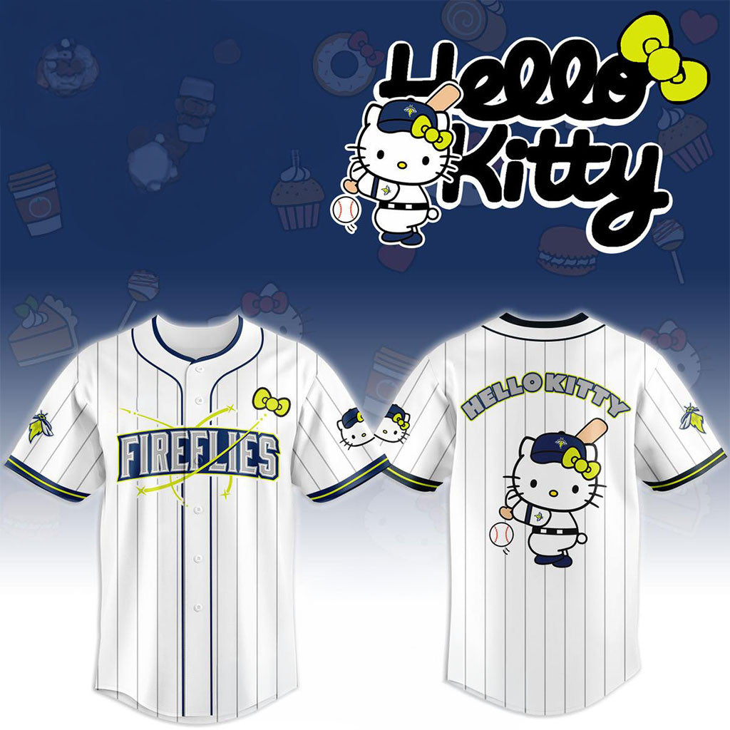 Columbia Fireflies X Hello Kitty Classic Striped 2026 Night Game Jersey Fireflies Merch Gifts