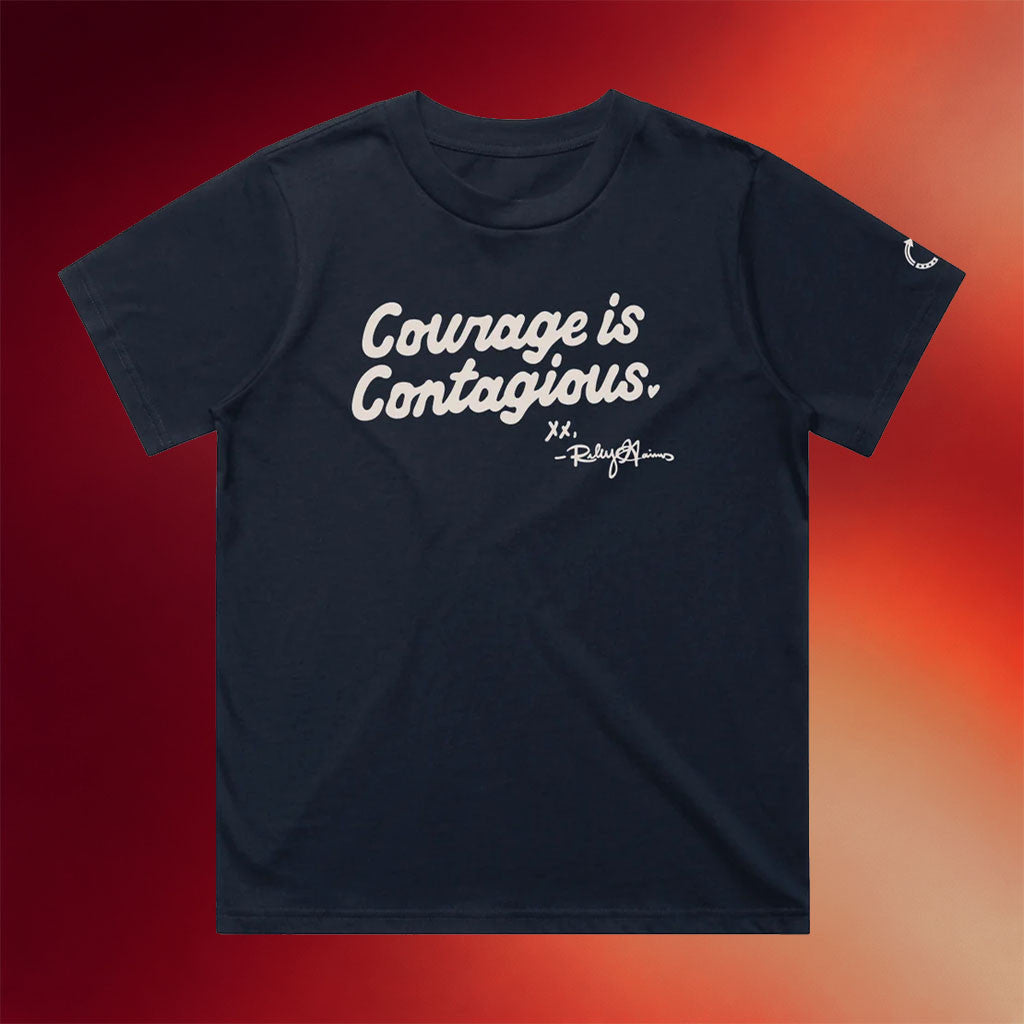 TPUSA Merch 2026 Courage Is Contagious T-Shirt Riley Gaines Signed Shirt Gift Ideas