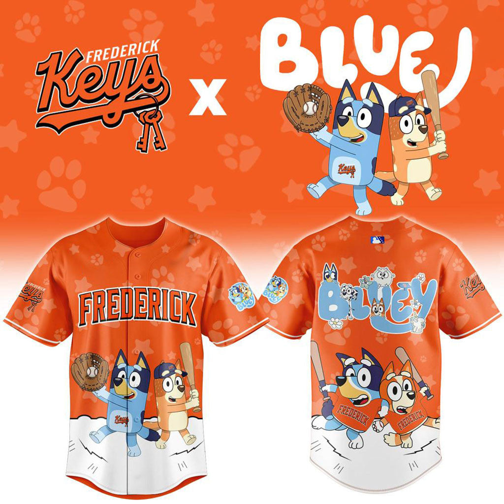 Frederick Keys X Bluey Night 2026 Baseball Jersey Frederick Keys Merch Present For Baseball Fan