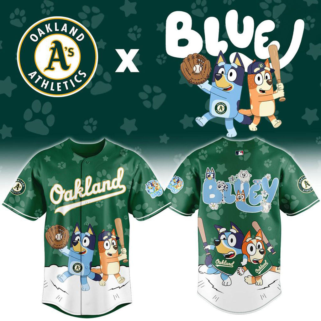 Oakland Athletics X Bluey Night 2026 Edition Baseball Jersey Oakland Athletics Merch Fan Gifts