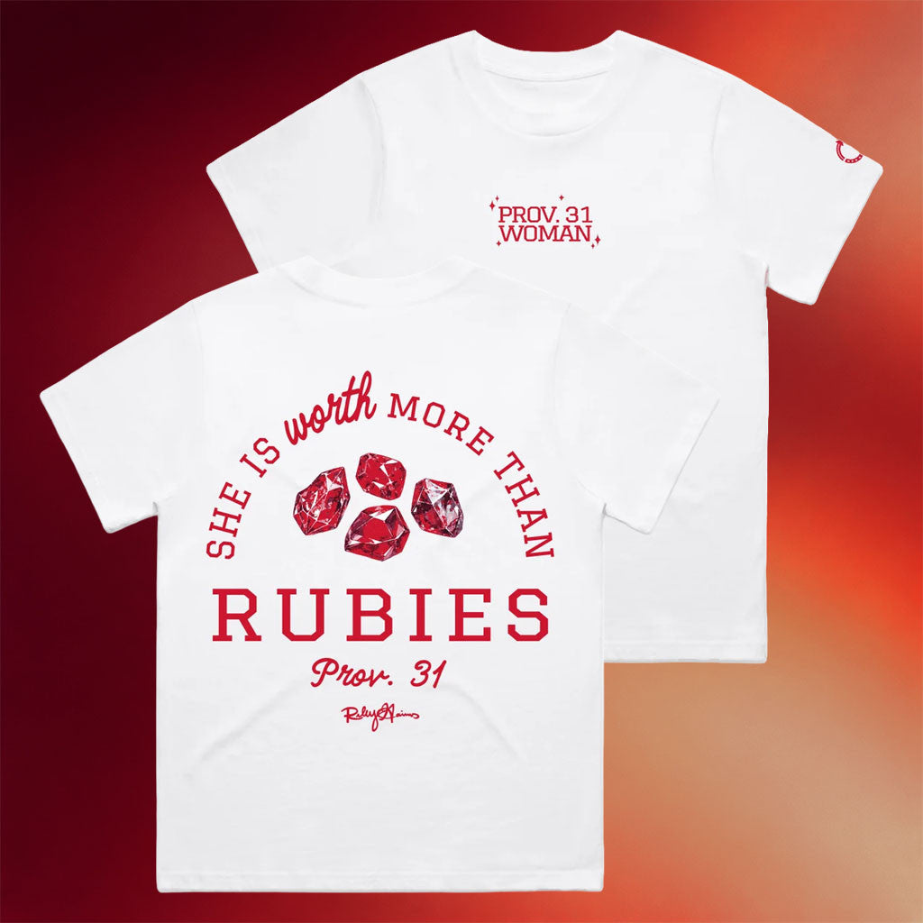TPUSA Merch 2026 She Is Worth More Than Rubies T-Shirt Feminist Gift For Her