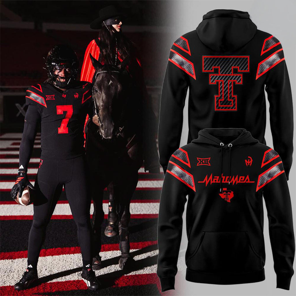 Texas Tech Red Raiders Football Mahomes Let's Ride Hoodie Red Raiders Merch Present For Fans