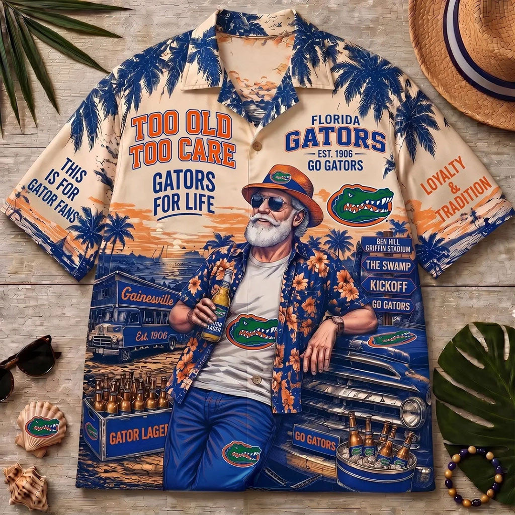 Florida Gators Summer Too Old Too Care Hawaiian Shirt Florida Gators Merch Fan Gifts Ideas