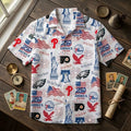 Philadelphia Teams America 250th Anniversary Patriotic Hawaiian Shirt Philadelphia Pride Gifts