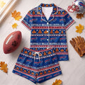 Buffalo Bills Harvest Huddle Short Sleeve Pajamas Set Buffalo Bills Merch Gift For Football Fan