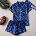 Indianapolis Colts Logo Team Short Sleeve Pajamas Set Colts Merch Present For Girlfriend