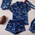 New England Patriots Logo Team Short Sleeve Pajamas NE Patriots Merch Gift For My Sisters