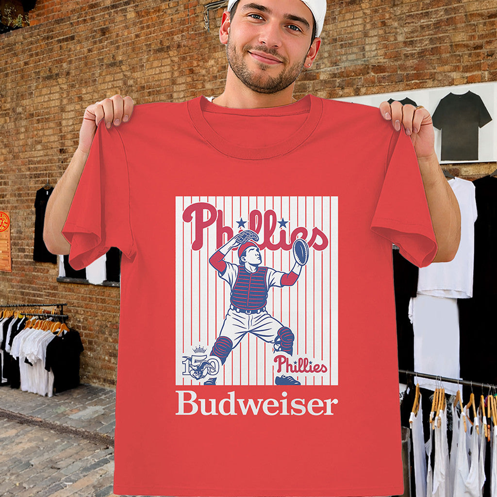 Phillies Budweiser Shirt 150th Anniversary Tee Philadelphia Phillies Merch Baseball Fan Gifts