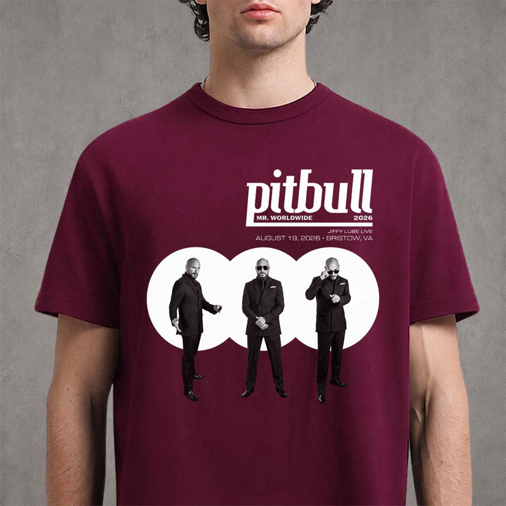 Pitbull Bristow VA 2026 T-Shirt Jiffy Lube Live On August 19 Mr Worldwide I'm Back Tour Shirt