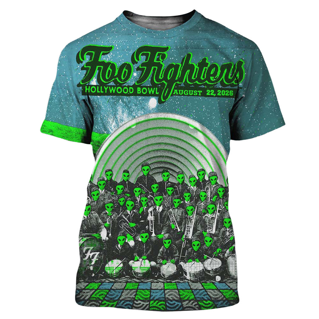 Foo Fighters Hollywood Bowl 2026 Show Poster T-Shirt Foo Fighters Merch Gift For Music Lover