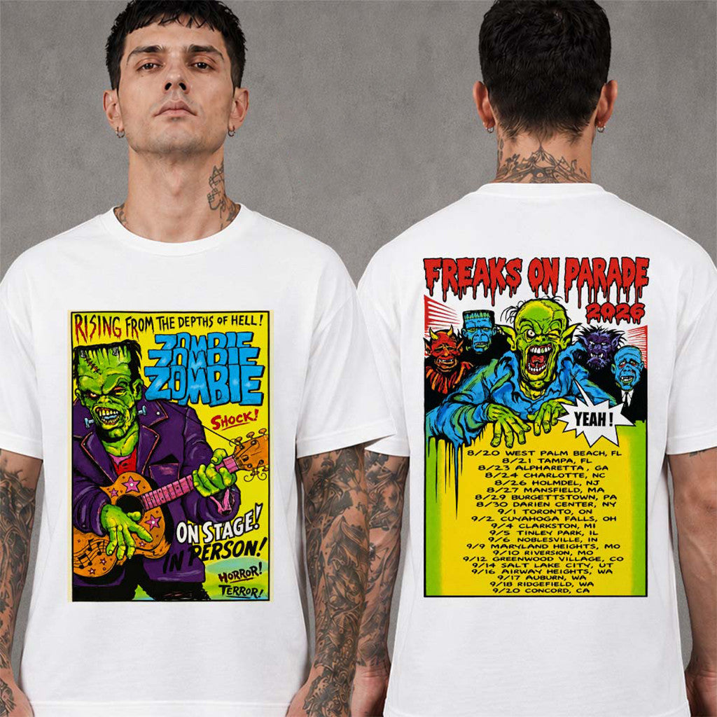 Rob Zombie Freaks On Parade 2026 Merch Frankenstein T-Shirt Gift For Music Lover