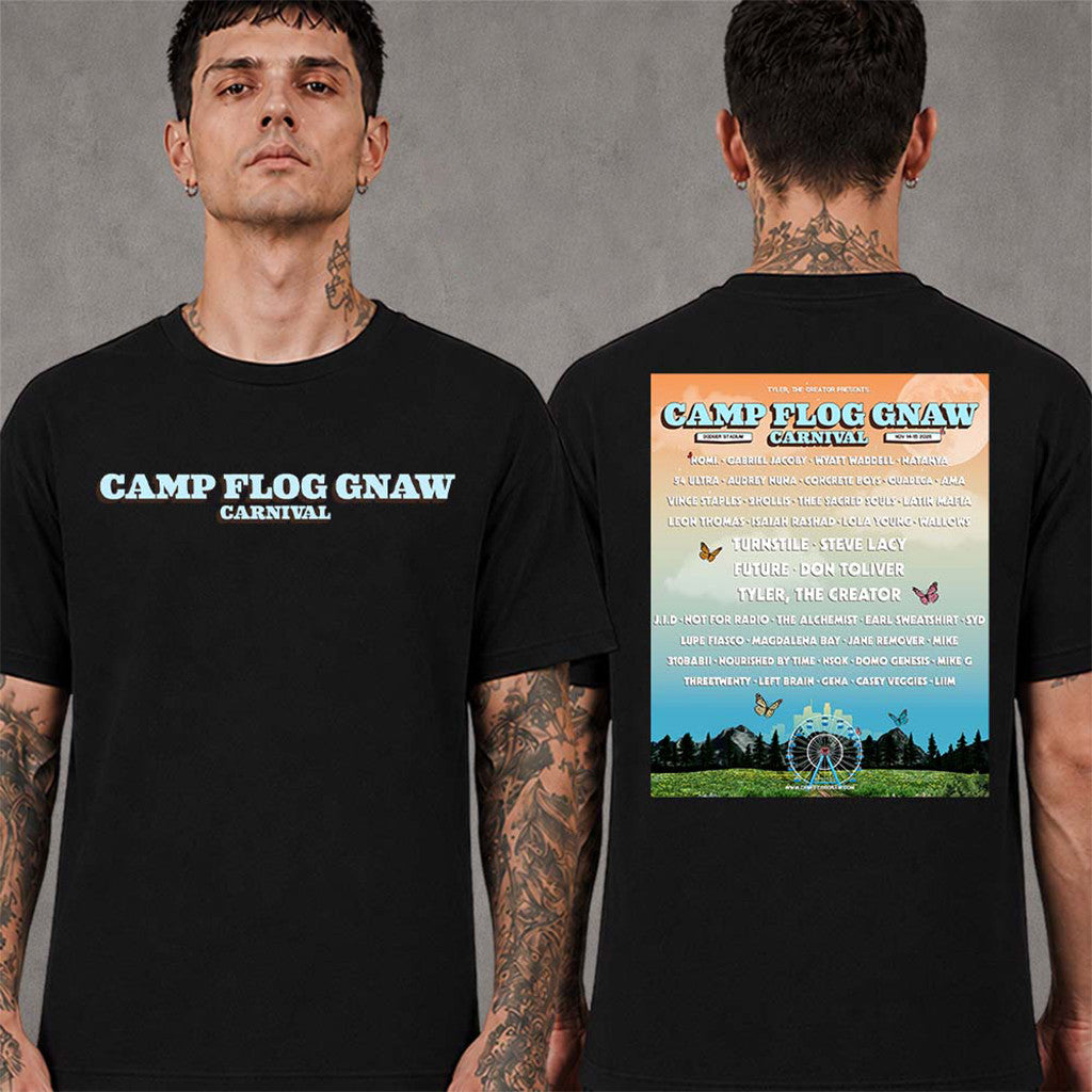 Camp Flog Gnaw Carnival 2026 Lineup Poster T-Shirt Camp Flog Gnaw Merch Concert Outfits