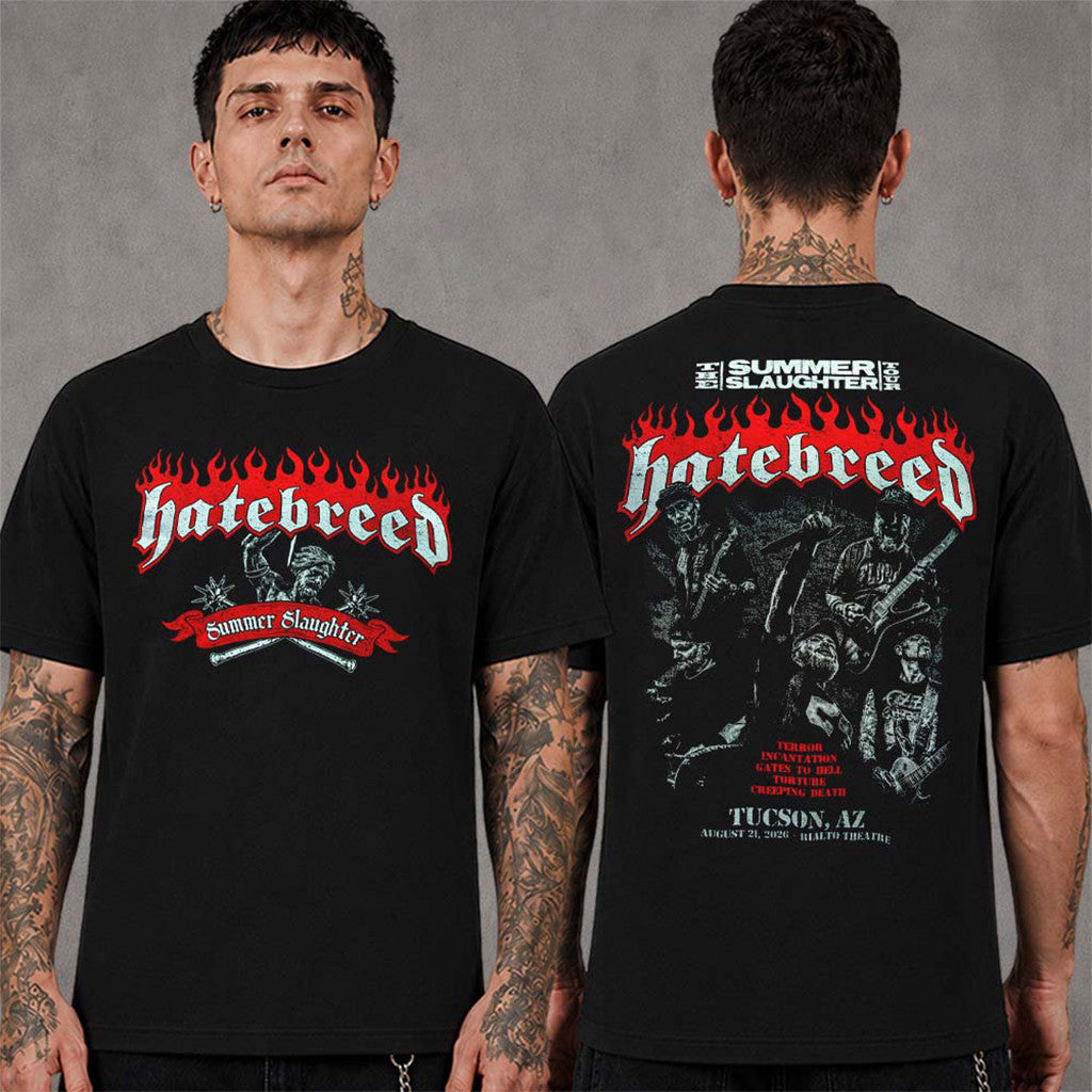 Hatebreed Summer Slaughter Tucson Arizona 2026 Event T-Shirt Hatebreed Merch Band Fan Gifts