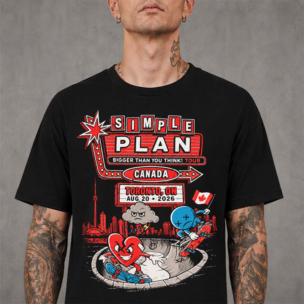 Simple Plan Toronto ON Canada 2026 Event T-Shirt Live At RBC Amphitheatre Tee Simple Plan Merch