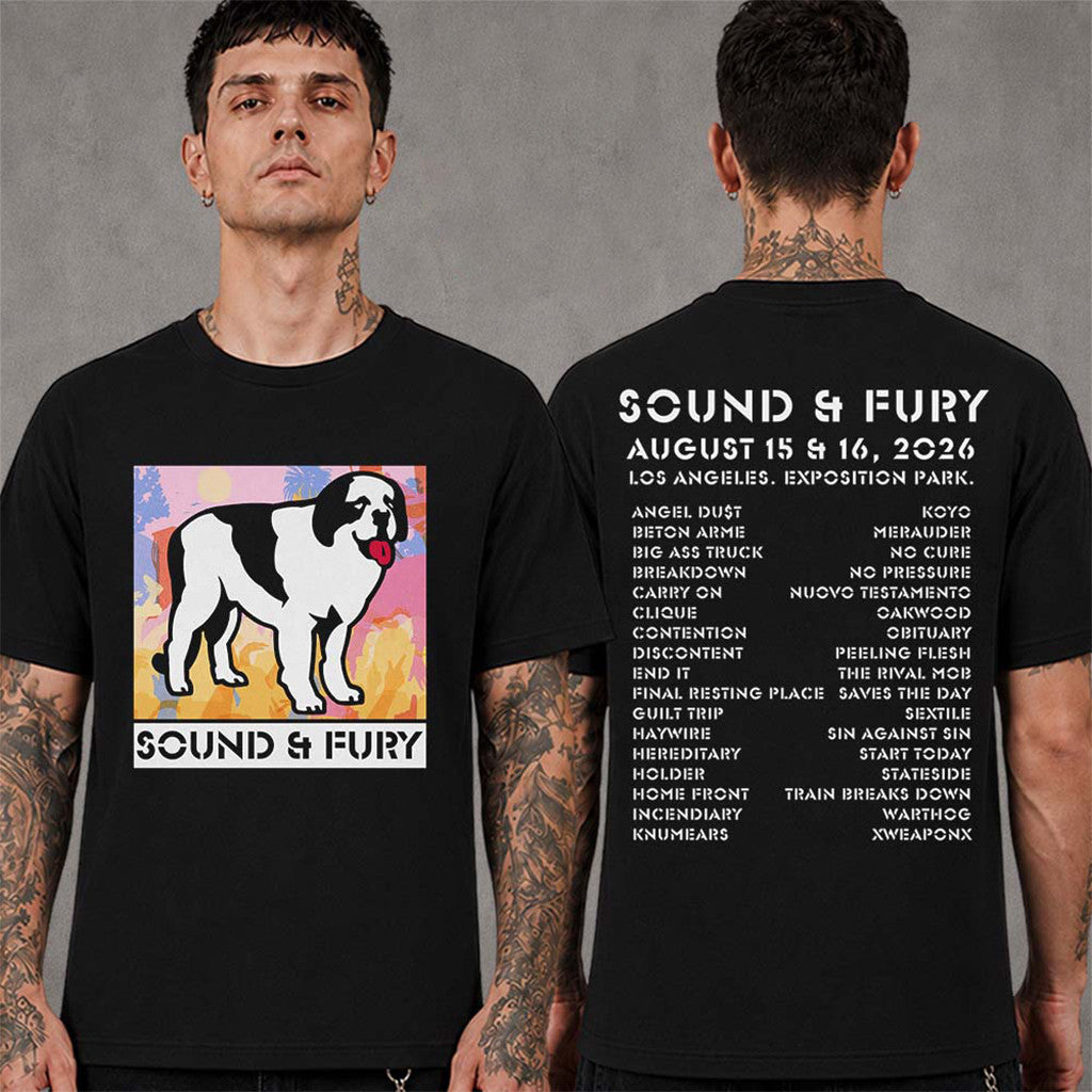 Sound And Fury 2026 Festival Merch Big Dog T-Shirt Presents For Music Lovers