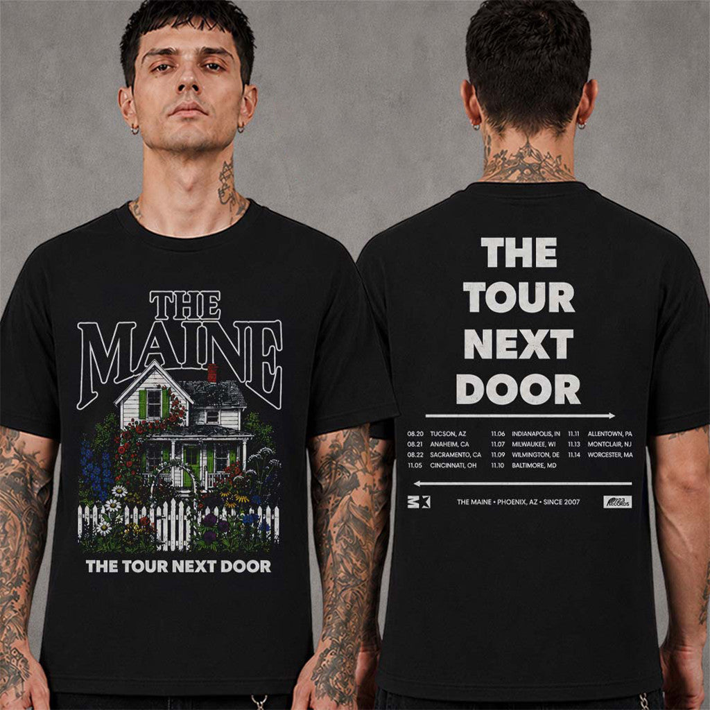 The Maine The Tour Next Door 2026 Merch Floral House With Dates T-Shirt Gift For Rock Fans