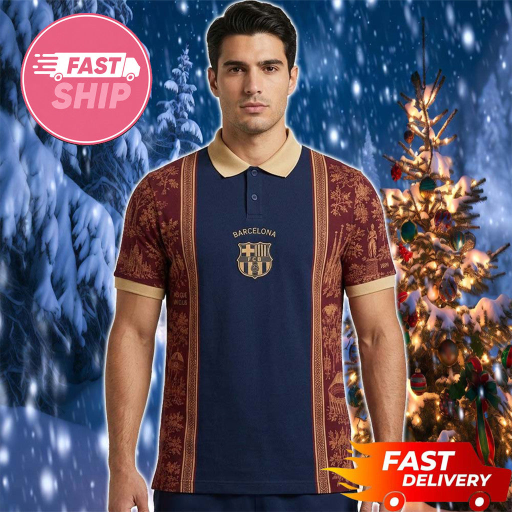 Barcelona FC 1899 X D Parisian Heritage Concept Polo Shirt Barca FC Merch Gift For Brothers