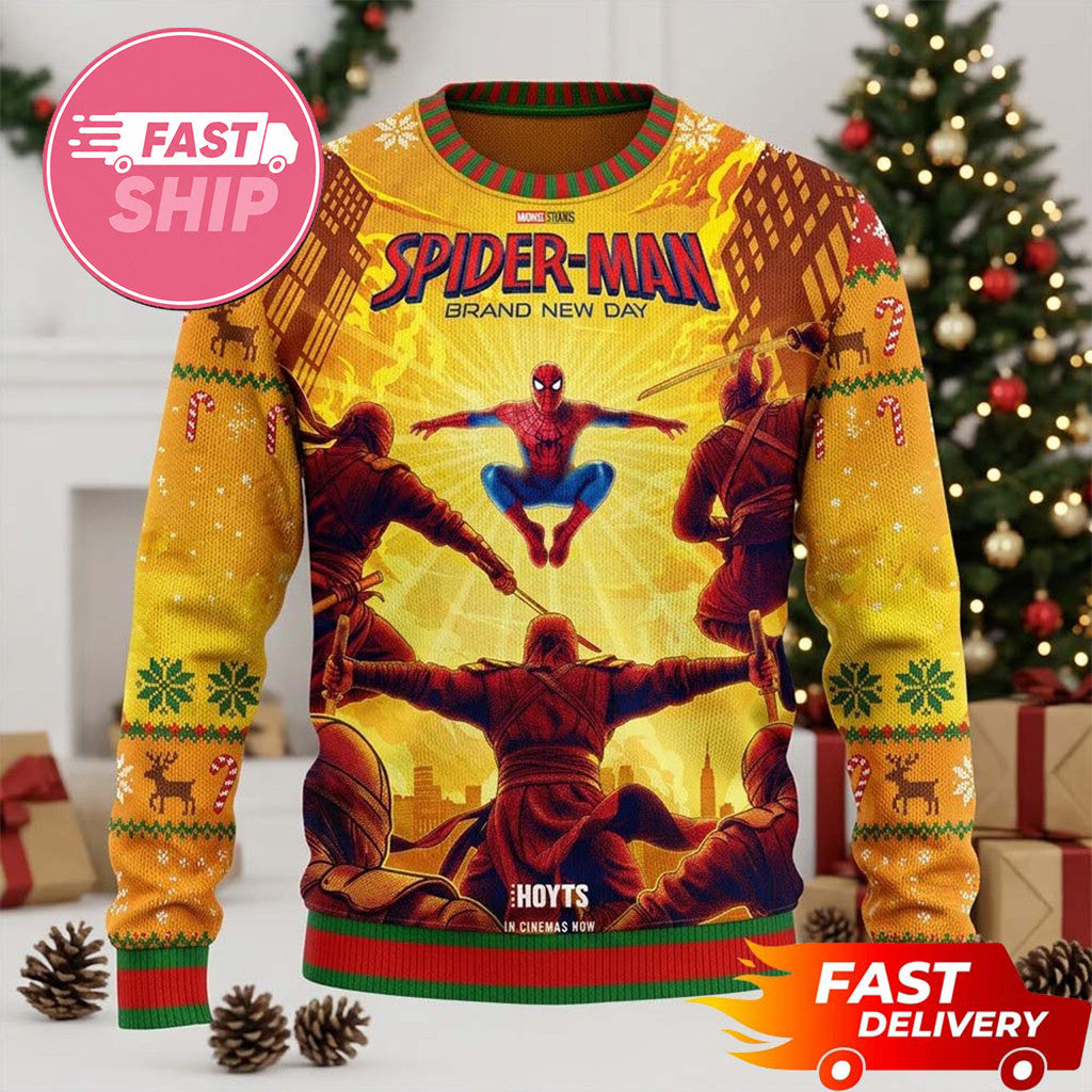 Spider Man Vs The Hand Brand New Day Marvel Studios 2026 Christmas Ugly Sweater Spider Man Gift
