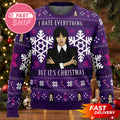 Wednesday Addams I Hate Everything But It's Christmas Ugly Sweater 2026 Xmas Gift Ideas