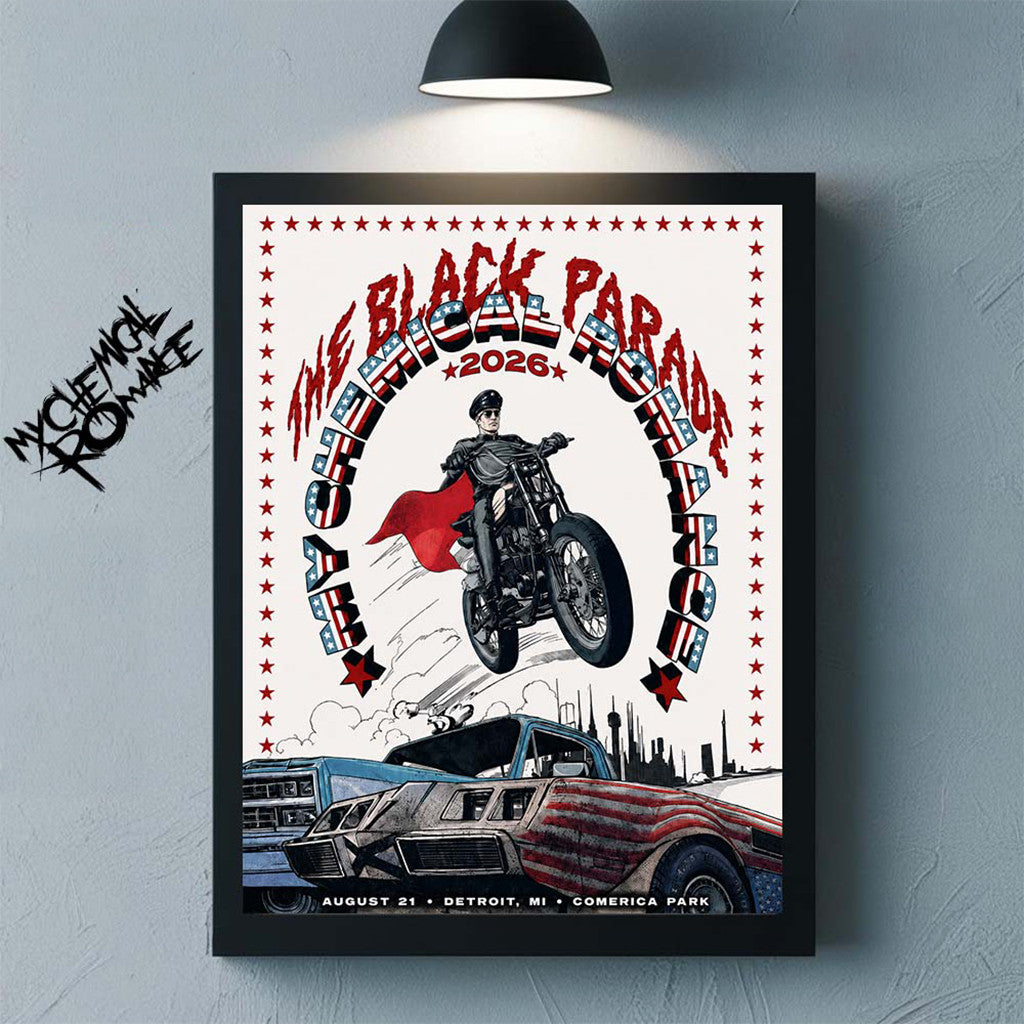 My Chemical Romance Detroit Michigan 2026 City Poster Live At Comerica Park MCR Merch Home Decor